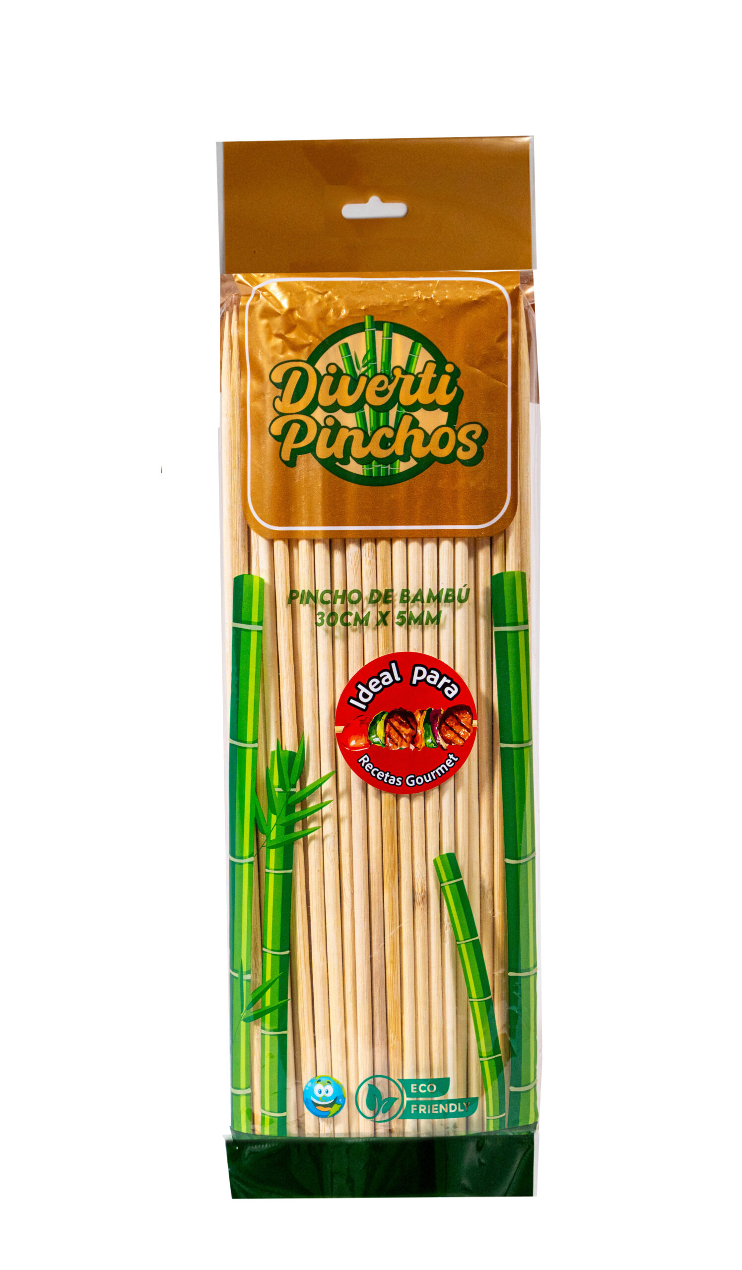 Pinchos de bambú 30cm x 5mm 100u.