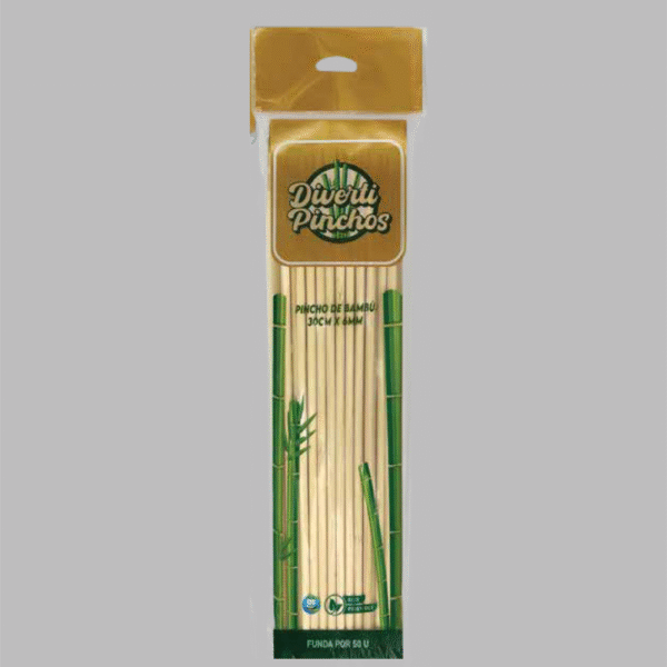 Pinchos de bambú 34cm x 5mm 50u.