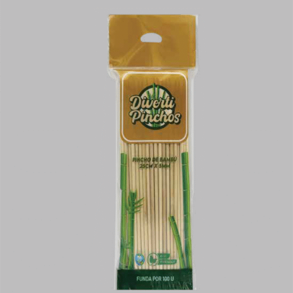 Pinchos de bambú 25cm x 5mm 100u.