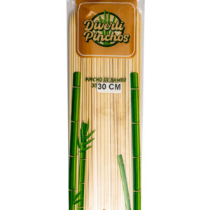 Pinchos de bambú 30cm x 4mm 100u.