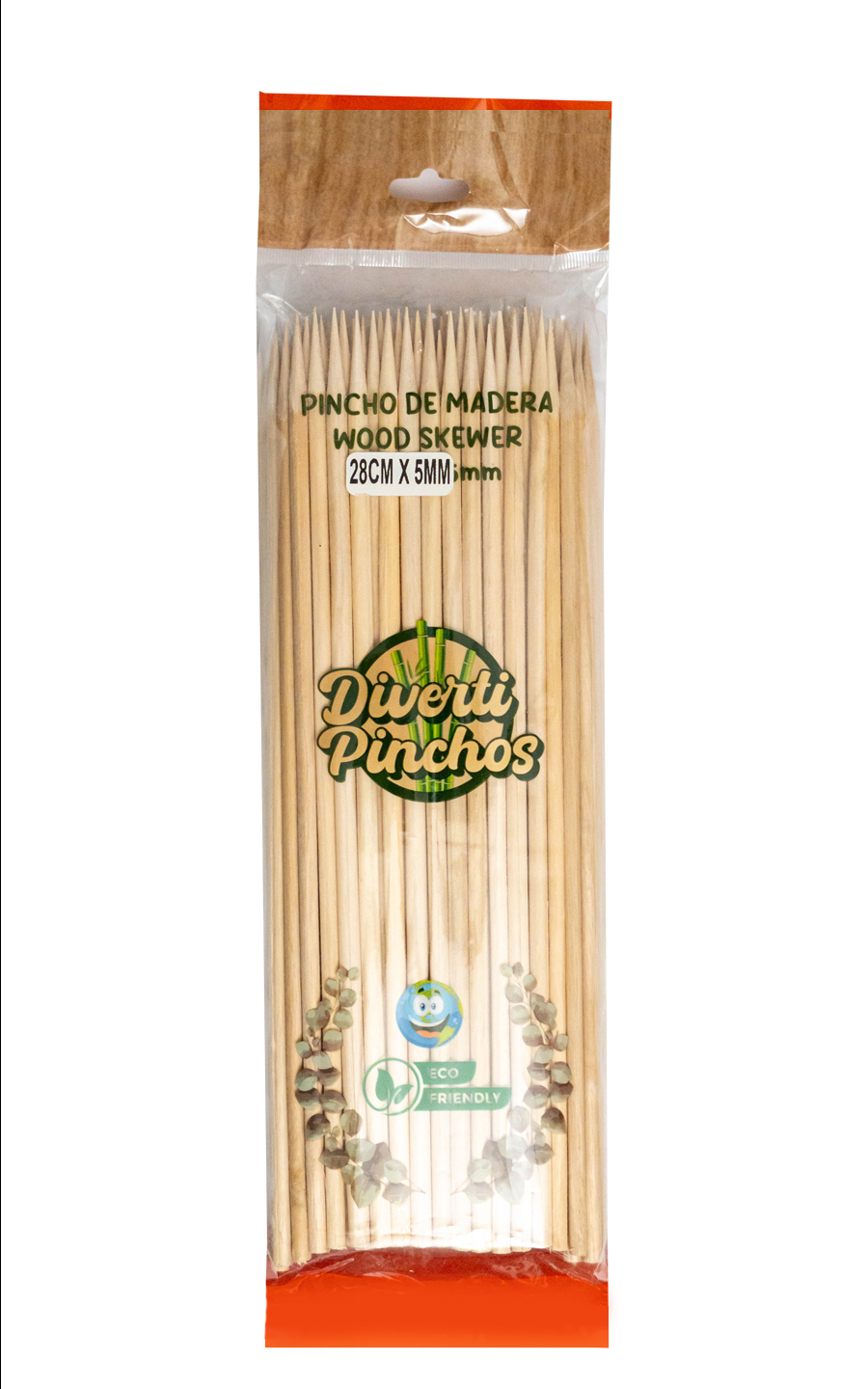 PINCHO DE MADERA 28cm X 5mm. 100u.