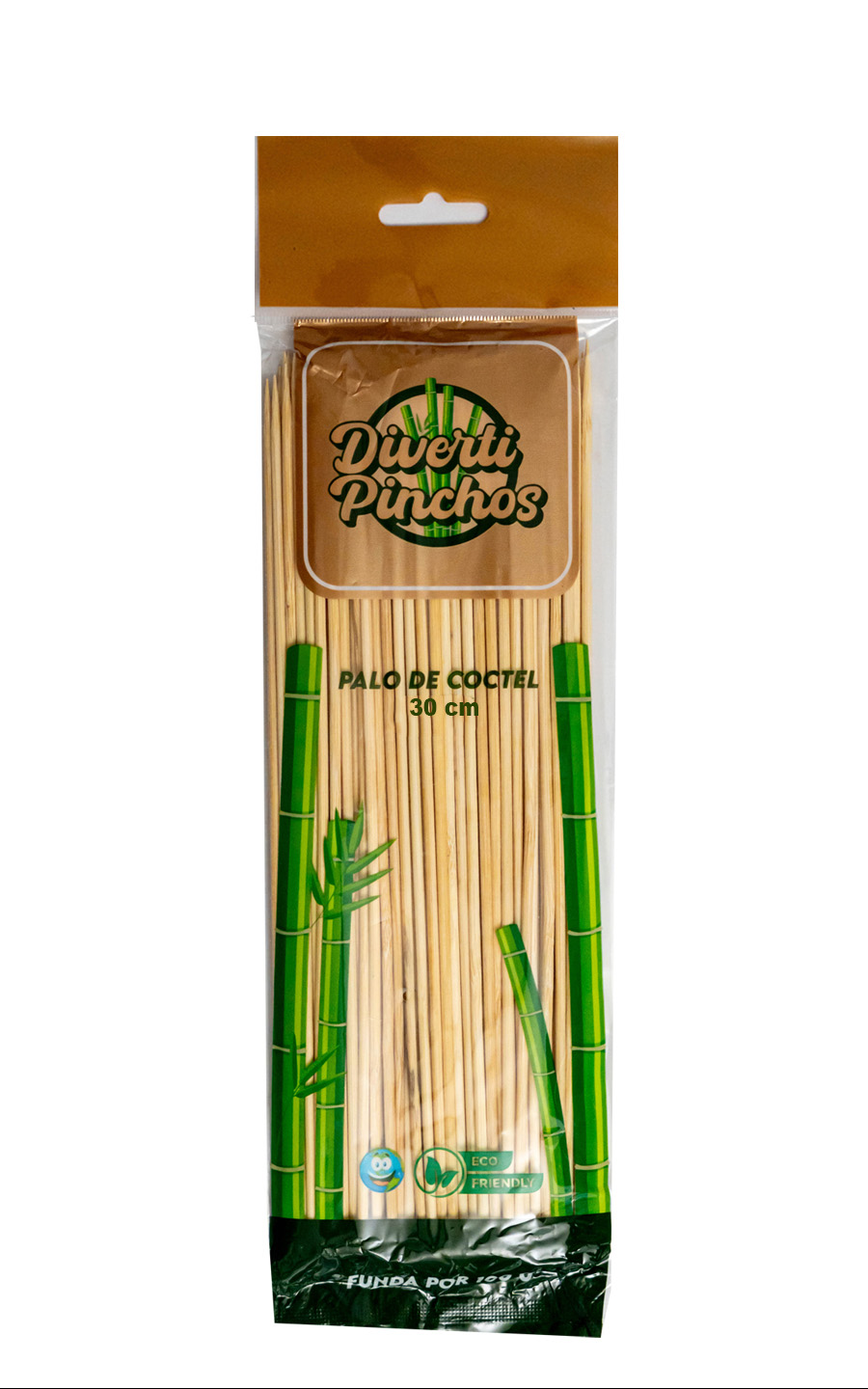 PALO PARA COCTEL (BROCHETA), 30cm. 100u. DIVERTIPINCHO
